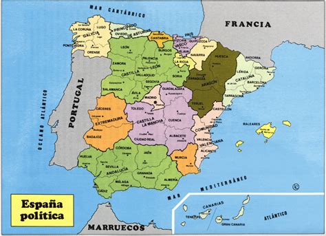 Mapa de España Politico con comunidades y provincias ...