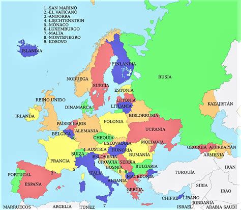 Mapa de Europa  Político | Físico | Mudo | Están TODOS