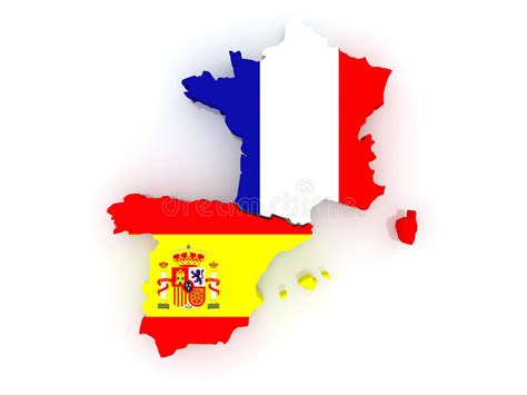 Mapa De Francia Y De España. Stock de ilustración ...