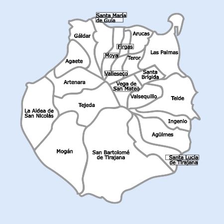 Mapa De Gran Canaria Por Municipios | Mapa