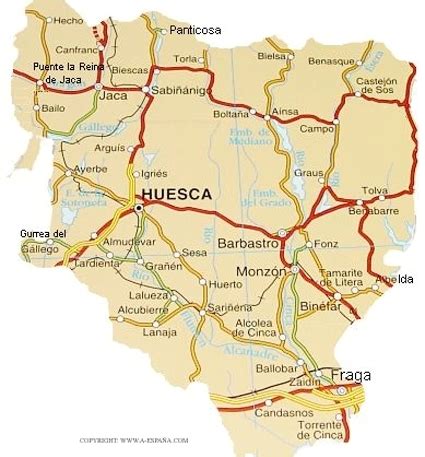 Mapa de Huesca