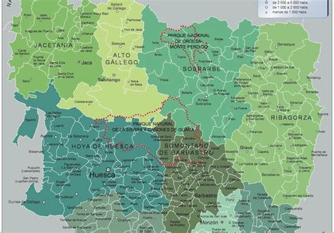 Mapa De Huesca Por Comarcas | Mapa Fisico