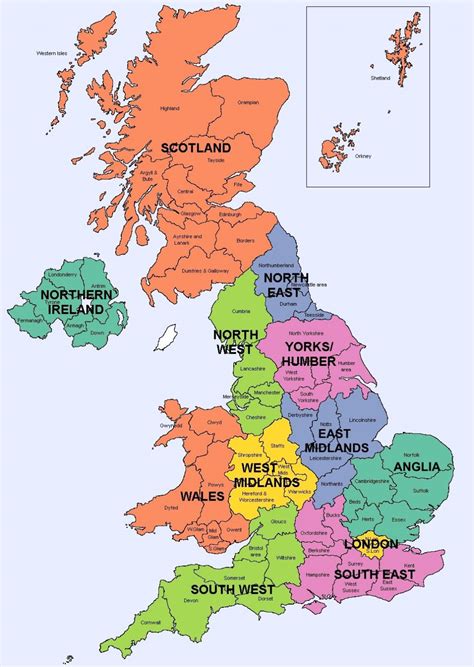 Mapa de Inglaterra | Inglaterra Actual, Antigua y ...