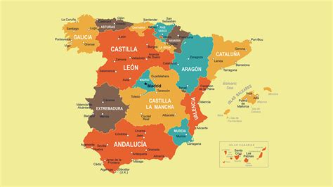 Mapa de la división de España en comunidades autónomas