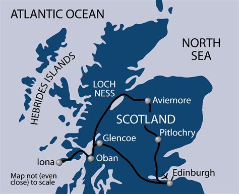 Mapa de la Isla de Iona, Islas Hebridas, Escocia | Hebridas