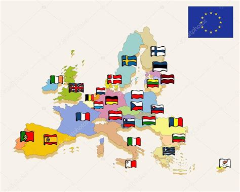 Mapa de la Unión Europea con todos los países — Archivo ...