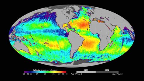 Mapa de la variación de la salinidad de los océanos   YouTube