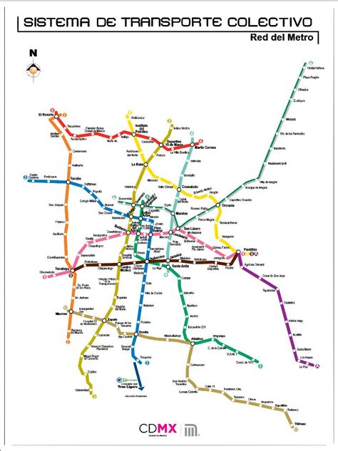 mapa de las líneas del metro de la ciudad de méxico ...