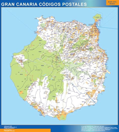Mapa de Las Palmas en las Islas Canarias | Tienda Mapas