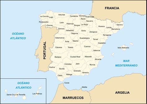 Mapa de las provincias de España 2007   Tamaño completo