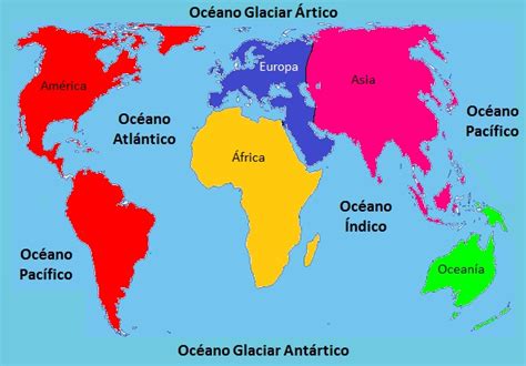 Mapa de los 5 océanos | Saber es breve