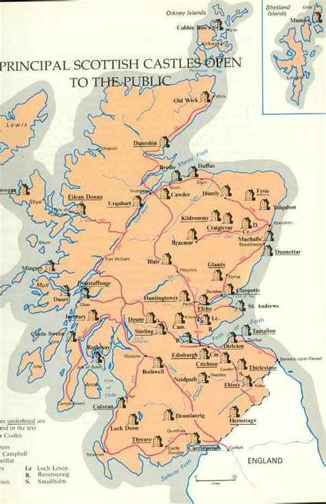 Mapa de los castillos de Escocia | Viajar a Escocia ...