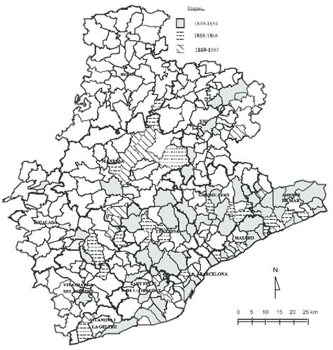 Mapa de los municipios de la provincia de Barcelona con ...
