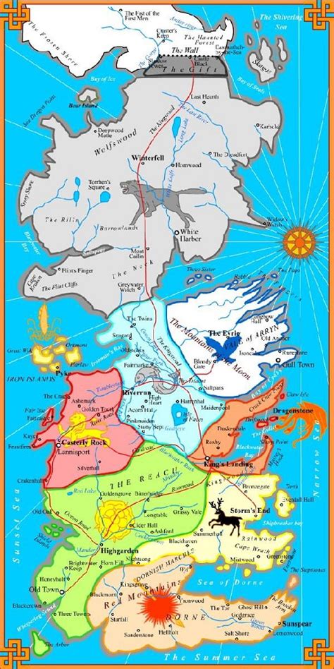 Mapa de los siete reinos de Juego de Tronos | Juego de Tronos en los ...