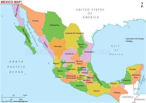 Mapa de México: Político, Regiones, Relieve, para Colorear | Imágenes ...