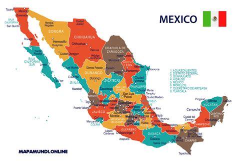 Mapa de México  Político y Físico | Calidad HD Para Imprimir | 2021