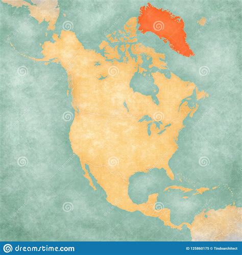 Mapa De Norteamérica   Groenlandia Stock de ilustración   Ilustración ...
