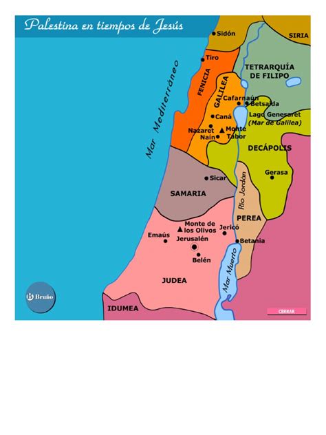 Mapa de Palestina en Tiempos de Jesús