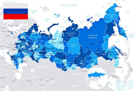 Mapa de regiones y provincias de Rusia   OrangeSmile.com