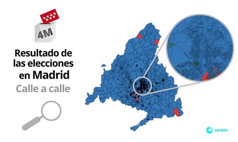 Mapa de resultados de las elecciones en Madrid, calle a calle