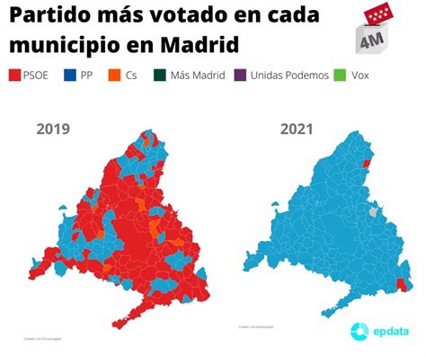 Mapa de resultados en las elecciones a la Comunidad de Madrid ...