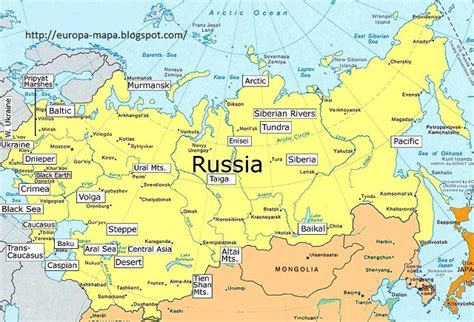 Mapa de Rusia Fisico Ciudad