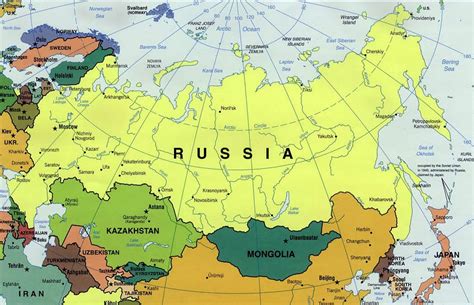 Mapa de Rusia Fisico Ciudad