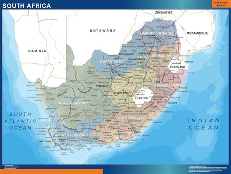 Mapa de Sudáfrica político | Mapas España y el mundo