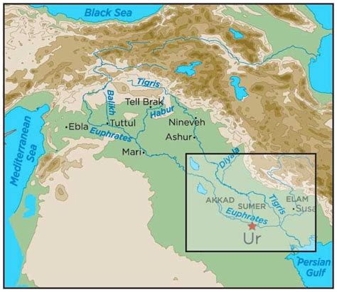 Mapa de Ur | Sumerio, Antigua mesopotamia, Ciudades