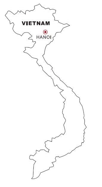Mapa de Vietnam para colorear ~ 4 Dibujo