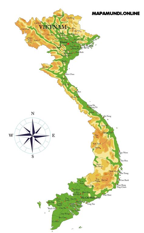 Mapa de Vietnam · Político & Físico | Calidad HD Para ...
