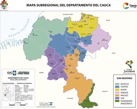 Mapa del cauca – Secretaría de Educación y Cultura del Cauca