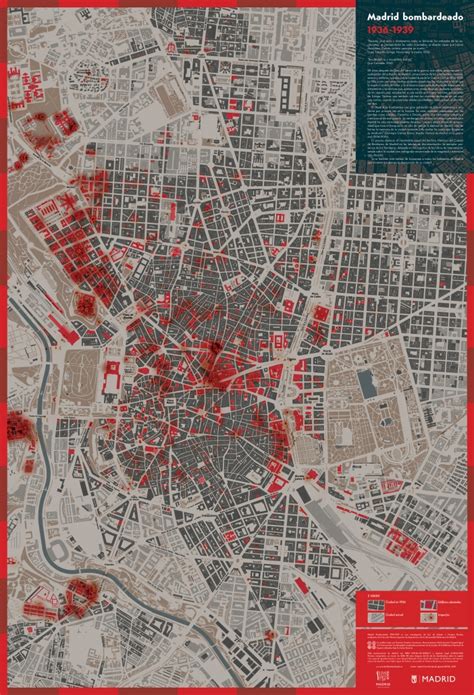 Mapa del Madrid bombardeado  1936 1939    Sigue al Conejo ...