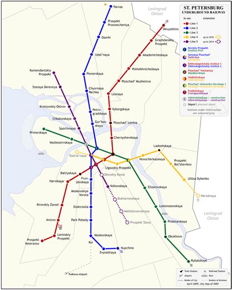 Mapa del metro de San Petersburgo, Rusia