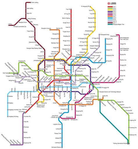 Mapa del metro de Shanghai, China