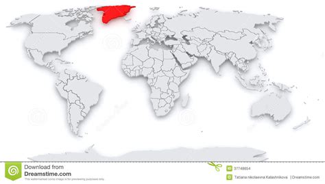 Mapa Del Mundo. Groenlandia. Stock de ilustración   Ilustración de ...