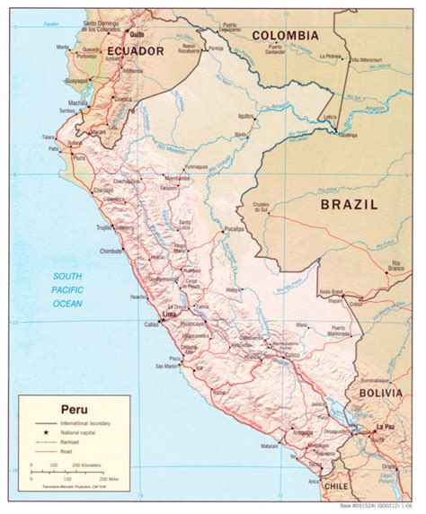 Mapa del Perú: Político, Regiones, Departamentos, Relieve, para ...