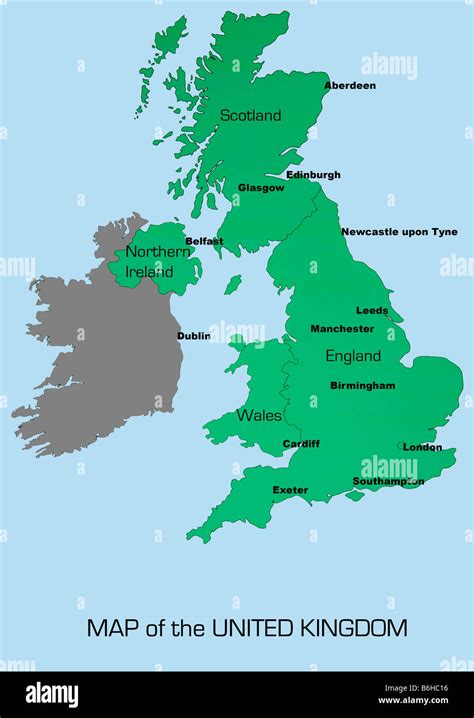Mapa del Reino Unido Inglaterra Escocia, Gales e Irlanda ...