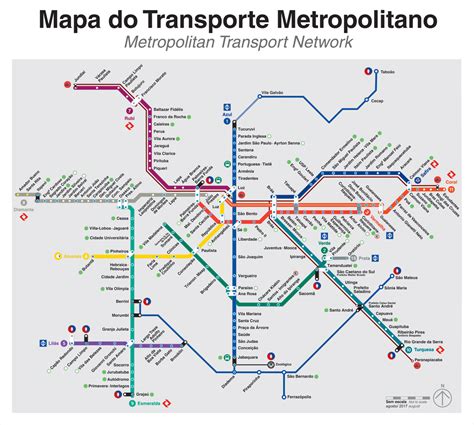 Mapa do Transporte Metropolitano em São Paulo   2017 ...