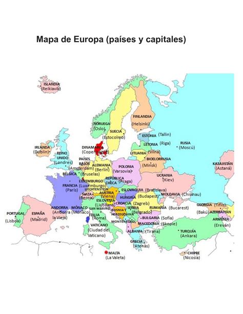 Mapa Europa Y Capitales