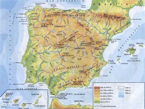 Mapa Físico de España | El Blog del profesor Paco