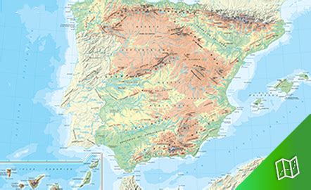 Mapa físico de España escala 1:1.125.000   Didactalia ...