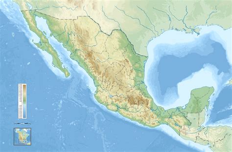 Mapa físico de México   Tamaño completo | Gifex