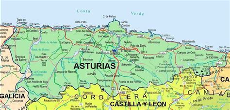 Mapa Fisico Del Principado De Asturias | Mapa Fisico