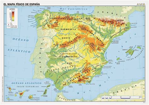 Mapa Físico Península Ibérica   GEOGRAFÍA: Recursos Online