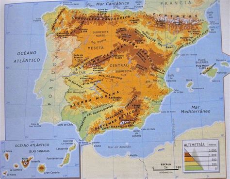 Mapa Geografico de España: representación de cordillera ...