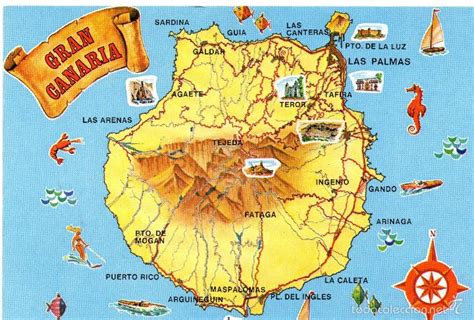 mapa gran canaria   Comprar Postales de Canarias en ...