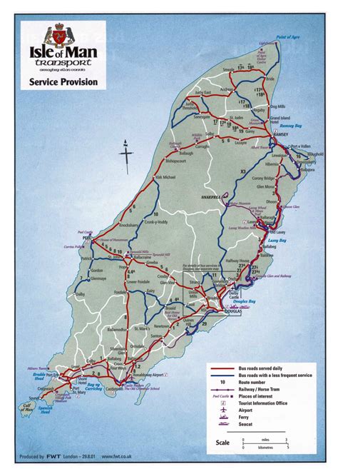 Mapa grande transporte detallada de la Isla de Man | Isla ...