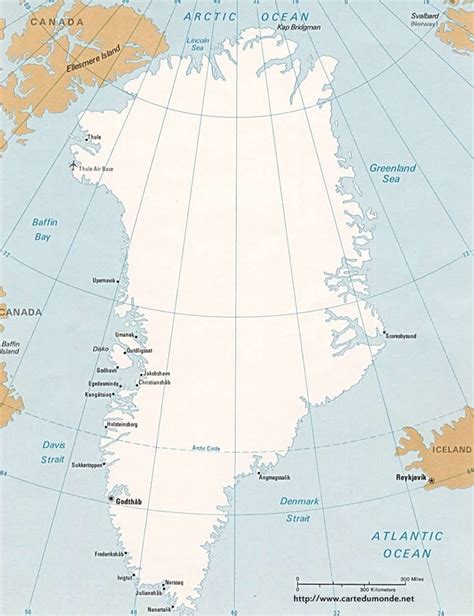 Mapa Groenlandia, Mapa de Estados Groenlandia