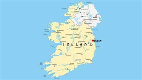 Mapa hidrográfico de Irlanda | Irlanda, Mapa de irlanda, Mapas